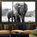 Elephant Family Africa Wall Art Canvas Print by MyGreatCanvas | Canvas Wall Art Prints | Photo Prints & Wall Decor