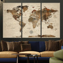 Vintage World Map Wall Art Canvas Print for Living Room, by MyGreatCanvas | Canvas Wall Art Prints | Photo Prints & Wall Decor