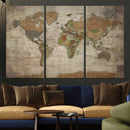 World Map Canvas Print – Framed Travel Map Wall Art for by MyGreatCanvas | Canvas Wall Art Prints | Photo Prints & Wall Decor