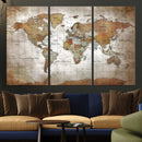 Vibrant Watercolor World Map Canvas Wall Art – Framed Travel by MyGreatCanvas | Canvas Wall Art Prints | Photo Prints & Wall Decor