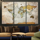 Personalized World Map Canvas Print – Colorful Watercolor by MyGreatCanvas | Canvas Wall Art Prints | Photo Prints & Wall Decor