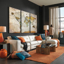 Personalized World Map Canvas Print – Colorful Watercolor