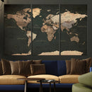 Vintage World Map Canvas Wall Art – Framed Travel Map for by MyGreatCanvas | Canvas Wall Art Prints | Photo Prints & Wall Decor