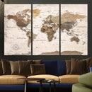 World Map Canvas Print – Framed Travel Map Wall Art for by MyGreatCanvas | Canvas Wall Art Prints | Photo Prints & Wall Decor