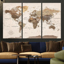World Map Canvas Print – Framed Detailed Map of the World by MyGreatCanvas | Canvas Wall Art Prints | Photo Prints & Wall Decor