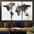 Large World Map Canvas Print – Framed Travel Map Wall Art