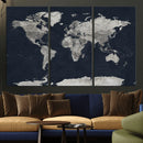 Colorful Watercolor World Map Canvas Print – Vibrant Framed