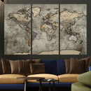 World Map Canvas Print – Detailed Map of the World Wall Art