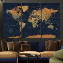 Modern World Map Canvas Print – Framed Detailed Map of the by MyGreatCanvas | Canvas Wall Art Prints | Photo Prints & Wall Decor