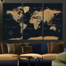 Framed Large World Map Wall Art Canvas Print – Stunning by MyGreatCanvas | Canvas Wall Art Prints | Photo Prints & Wall Decor