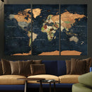 Vintage World Map Canvas Wall Art – Detailed Map with by MyGreatCanvas | Canvas Wall Art Prints | Photo Prints & Wall Decor