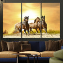 Wild Horses Wall Art Canvas Print – Framed Galloping Herd