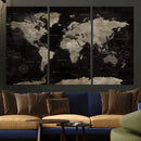 Detailed World Map Wall Art Print - Large Framed World Map