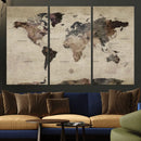 Neutral Watercolor World Map Canvas Wall Art – Framed Earth by MyGreatCanvas | Canvas Wall Art Prints | Photo Prints & Wall Decor