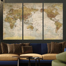 World Map Canvas Print – Detailed Map of the World Wall Art by MyGreatCanvas | Canvas Wall Art Prints | Photo Prints & Wall Decor