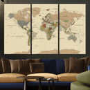 Extra Large World Map Canvas Print – Detailed Map of the by MyGreatCanvas | Canvas Wall Art Prints | Photo Prints & Wall Decor