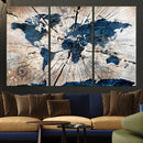 Rustic World Map Canvas Print – Framed Wall Art for Couples, by MyGreatCanvas | Canvas Wall Art Prints | Photo Prints & Wall Decor