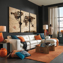 World Map Wall Art Canvas Print