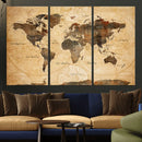 Navy Blue and Gold World Map Canvas Print – Framed Luxury by MyGreatCanvas | Canvas Wall Art Prints | Photo Prints & Wall Decor
