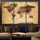 Modern Red and Gray World Map Canvas Print – Framed Wall Art by MyGreatCanvas | Canvas Wall Art Prints | Photo Prints & Wall Decor