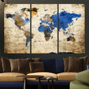 World Map Canvas Print – Colorful Abstract Travel Map, by MyGreatCanvas | Canvas Wall Art Prints | Photo Prints & Wall Decor