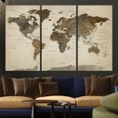 Vintage World Map Canvas Wall Art – Framed Travel Map for by MyGreatCanvas | Canvas Wall Art Prints | Photo Prints & Wall Decor