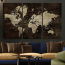Blue World Map Canvas Wall Art – Framed Modern Travel Map by MyGreatCanvas | Canvas Wall Art Prints | Photo Prints & Wall Decor