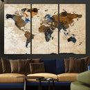 World Map Canvas Print – Framed Travel Map Wall Art for by MyGreatCanvas | Canvas Wall Art Prints | Photo Prints & Wall Decor