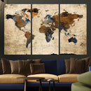 World Map Wall Art Canvas Print, Modern Decorative Framed by MyGreatCanvas | Canvas Wall Art Prints | Photo Prints & Wall Decor