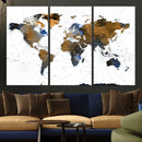 World Map Wall Art Canvas Print, Modern Decorative Framed by MyGreatCanvas | Canvas Wall Art Prints | Photo Prints & Wall Decor