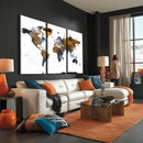 World Map Wall Art Canvas Print, Modern Decorative Framed