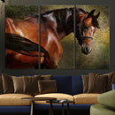 Majestic Brown Horse Wall Art Canvas Print – Framed
