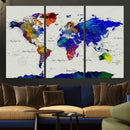 World Map Wall Art Canvas Print, Modern Decorative Framed by MyGreatCanvas | Canvas Wall Art Prints | Photo Prints & Wall Decor