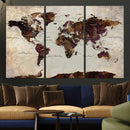 World Map Canvas Triptych – Colorful Global Wall Art for by MyGreatCanvas | Canvas Wall Art Prints | Photo Prints & Wall Decor