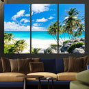 Barbados Beach Wall Art Canvas Print, Palm Tree Ocean by MyGreatCanvas | Canvas Wall Art Prints | Photo Prints & Wall Decor