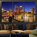 Boston Wall Art Canvas Print, Boston City Downtown Night by MyGreatCanvas | Canvas Wall Art Prints | Photo Prints & Wall Decor