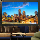 Boston Wall Art Canvas Print, Boston City Downtown Night by MyGreatCanvas | Canvas Wall Art Prints | Photo Prints & Wall Decor