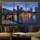 Boston Wall Art Canvas Print, Boston City Downtown Night by MyGreatCanvas | Canvas Wall Art Prints | Photo Prints & Wall Decor