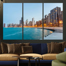 Chicago Wall Art Canvas Print, Chicago City Downtown Night by MyGreatCanvas | Canvas Wall Art Prints | Photo Prints & Wall Decor