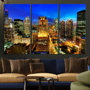 Chicago Wall Art Canvas Print - Chicago City Downtown Night by MyGreatCanvas | Canvas Wall Art Prints | Photo Prints & Wall Decor