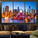 Chicago Wall Art Canvas Print, Chicago City Downtown Night by MyGreatCanvas | Canvas Wall Art Prints | Photo Prints & Wall Decor