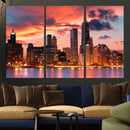 Chicago Wall Art Canvas Print - Chicago City Downtown Night by MyGreatCanvas | Canvas Wall Art Prints | Photo Prints & Wall Decor