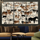 Farmhouse Animals Horse Longhorn Cow Wall Art Canvas Print - by MyGreatCanvas | Canvas Wall Art Prints | Photo Prints & Wall Decor