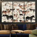 Wild Horses Wall Art Canvas Print - Abstract Farm Longhorn by MyGreatCanvas | Canvas Wall Art Prints | Photo Prints & Wall Decor