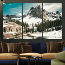 Snowy Mountain Wall Art Canvas Print, Alpine Pine Forest by MyGreatCanvas | Canvas Wall Art Prints | Photo Prints & Wall Decor