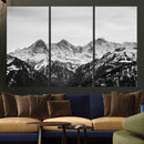 Black and White Mountain Wall Art Canvas Print, Snowy Alpine by MyGreatCanvas | Canvas Wall Art Prints | Photo Prints & Wall Decor
