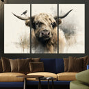 Abstract Highland Cow Wall Art Canvas Print, Rustic Farm by MyGreatCanvas | Canvas Wall Art Prints | Photo Prints & Wall Decor