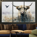 Abstract Highland Cow Animal Wall Art Canvas Print by MyGreatCanvas | Canvas Wall Art Prints | Photo Prints & Wall Decor
