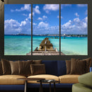 Caribbean Ocean Pier Seascape Wall Art Canvas Print, by MyGreatCanvas | Canvas Wall Art Prints | Photo Prints & Wall Decor