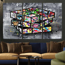 Graffiti Cube Abstract Street Art Wall Art Canvas Print by MyGreatCanvas | Canvas Wall Art Prints | Photo Prints & Wall Decor